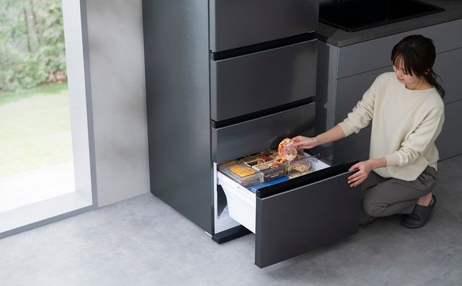 冷凍冷蔵庫 370L 自動製氷機能付 IRSN-I37A-B ブラック 冷蔵庫 370L アイリスオーヤマ 冷凍冷蔵庫 冷凍室が大きい 2段冷凍室 ファン式 自動霜取り 霜取り不要 野菜室 真ん中 急冷モード 右開き 二人暮らし 家庭用 まとめ買い 大凍量