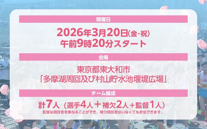 第36回多摩湖駅伝大会　多摩湖周回コース一般の部　出走権について 