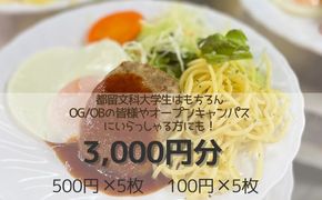 HC001都留文科大学　食堂チケット　チケット　食堂　都留市　文大　都留文科大学