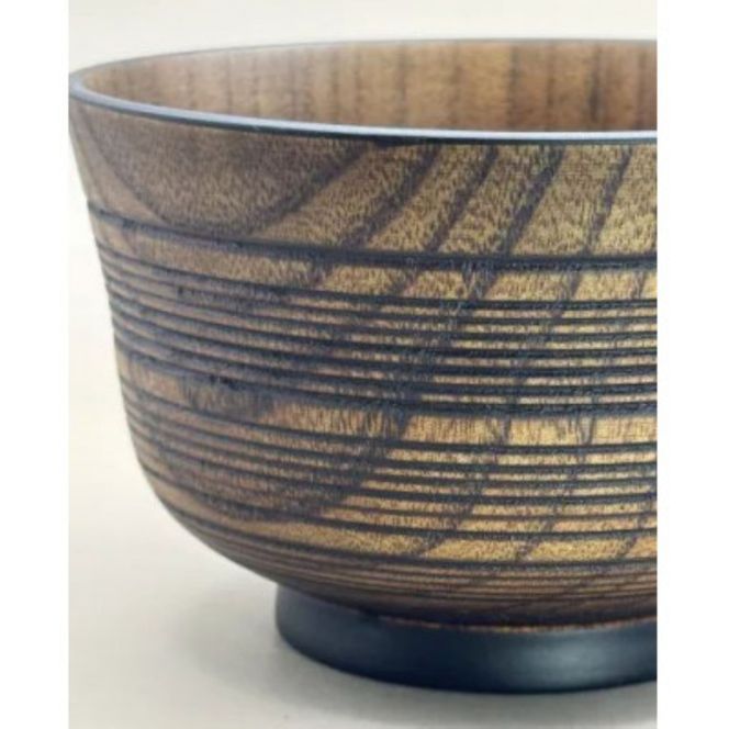 線面汁椀 ２個セット［黒漆］［朱］各1［NF94］ 303446_CU90042