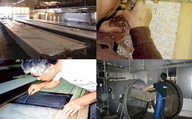 江戸小紋 反物 着尺 鮫小紋 中鮫 ブルー系 大松染工場 正絹 100％ 絹 生地 着物 着物生地 和装 民芸品 工芸品 伝統工芸品 おしゃれ かわいい 東京 東京都 墨田区