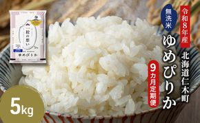 【 2026年産米 新米 予約 】9ヵ月連続お届け 銀山米研究会の無洗米＜ゆめぴりか＞5kg（5kg×1袋） ご飯 白米 ライス ブランド米 おにぎり お弁当 北海道産 産地直送 時短 ごはん [株式会社 松原米穀]