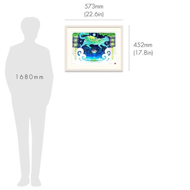 ［琉球イラストレーション］ 与儀勝之 『一会 [陰] / Encounter [Yin]』 額装Lサイズ インテリア 雑貨 アート おしゃれ おすすめ 沖縄市 / yogima office[BCAI027]