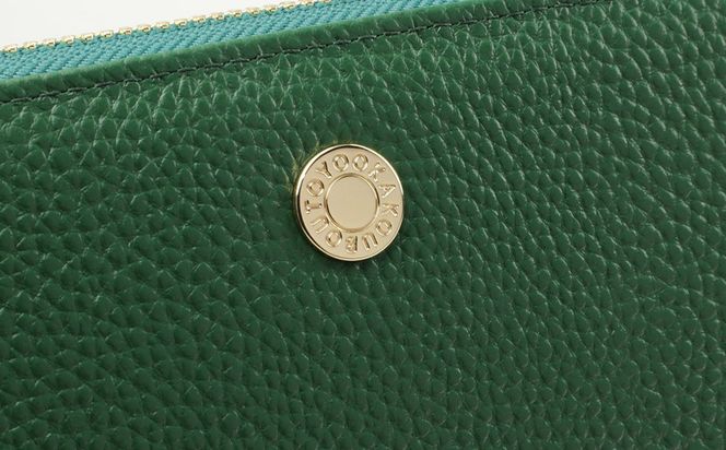 豊岡工房 コインが分けられる牛革長財布（4193）グリーン / 長財布 大きく開く 中身が見やすい ４つに仕切られた小銭入れ 柔らかい シュリンク牛革 メンズ レディース 財布 さいふ サイフ 国産 日本製 小田清株式会社