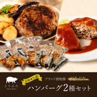 十勝幕別産ブランド放牧豚［どろぶた］ハンバーグ2種セット【 北海道 豚肉 ハンバーグ 惣菜 おかず ジャンボ 】 