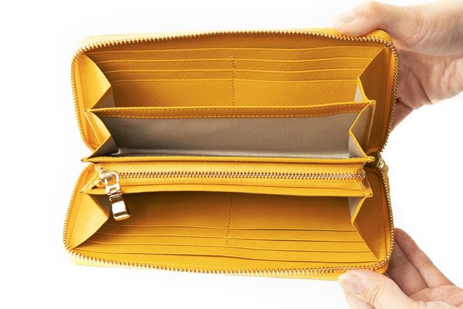 SOMES PT-71 ラウンド長財布 (イエロー) [ソメスサドル 北海道 砂川市 12260858] 財布 サイフ さいふ 革 レザー ラウンド ファスナー ラウンド 長財布 本皮 牛皮 イエロー