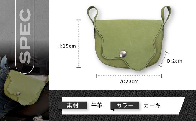 【デグナー】レザーサブポケットバッグ  [W-104] カーキ｜京都 バイクギア 人気ブランド レザーアイテム［ レザーサブバッグ ウェストポーチ スタイリッシュ 人気 おすすめ バッグ 鞄 かばん 革 レザー ツーリング ライダー バイカー バイク お取り寄せ 通販 送料無料 ふるさと納税 ］ 261009_A-JR155VC03