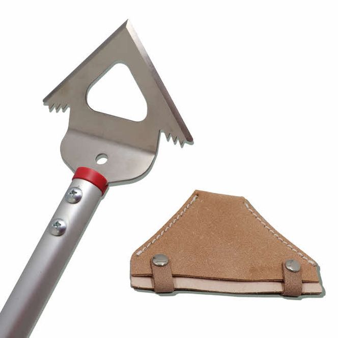 雑草を押してカット引いて抜根！雑草スクレーパー（革ケース付）