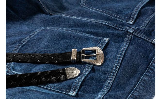 スコッチグレイン監修　オリジナルイタリアンレザーベルト（メッシュブラック）　イタリアン ベルト　メッシュベルト　本革　東京都　墨田区