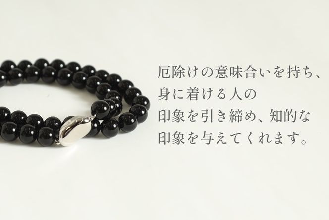 AK014-b Marycoco オニキス 8mm珠 ネックレス イヤリング セット [ mj-seto-08 貝パール ネックレス ピアス イヤリング ジュエリー アクセサリー メアリーココ 長崎県 島原市 ]