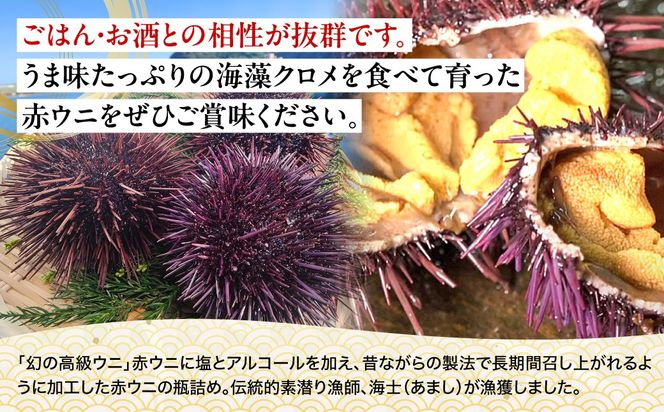【数量限定】瓶詰め赤ウニ（60g・単品） 冷蔵 ※北海道・沖縄・離島への配送不可 IKTJ018