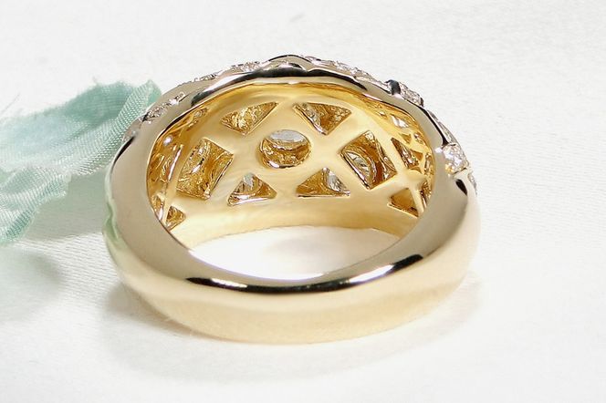 K18YG ダイヤモンド リング 中石 Gカラー VS2 VG 0.54ct【2.9ct】【中石 中央宝石研究所ソーティング付】 CSR0364-18Y SWAV075