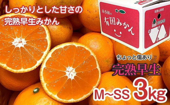 定期便 ちょっと 傷あり 3kg × 3回 コース 有田みかん 食べくらべ 3種 全3回 南泰園 みかん BS860
