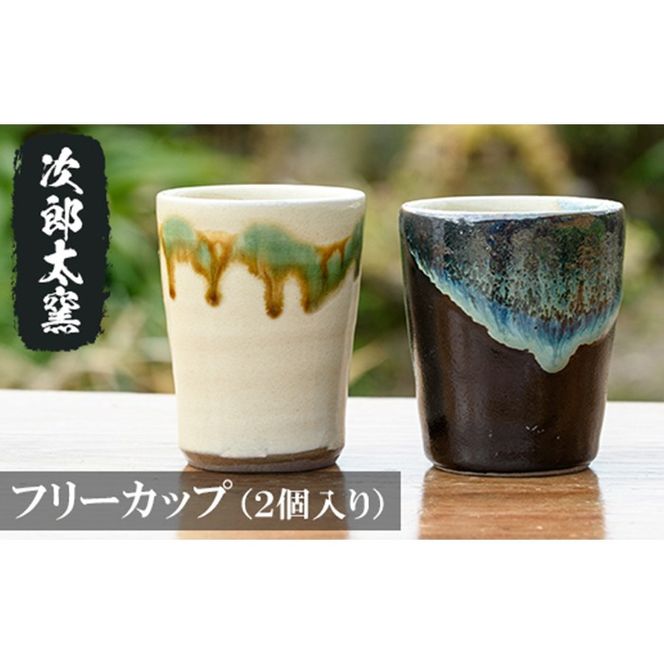 a287 フリーカップ２個！鹿児島県の無形文化財の伝統的窯元が作る伝統工芸品！陶器フリーカップペアセット【次郎太窯】