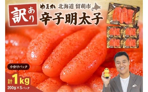 訳あり 辛子明太子 1kg(200g×5セット) やまか 低温熟成 明太子 小分け 大容量