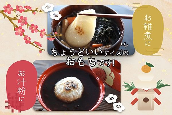 【R9.3月発送】庄内町産 杵つき餅 380g×1袋 『特別栽培米 でわのもち』使用 先行受付 柔らかく よく伸びる 梅木もち屋 個包装 小さめ 自家栽培 でわのもち ヨーグルト農法 杵つき 丸もち お餅 丸餅 餅【入金期限：2027年3月15日】