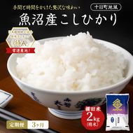 【3ヶ月定期便】魚沼産こしひかり 棚田米(十日町地域) 精米 2kg  米 お米 コシヒカリ 定期 十日町市