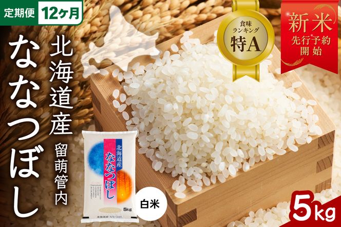 【新米予約】【12ヵ月定期便】令和8年産 ななつぼし 5kg 北海道 留萌管内産  R004-151
