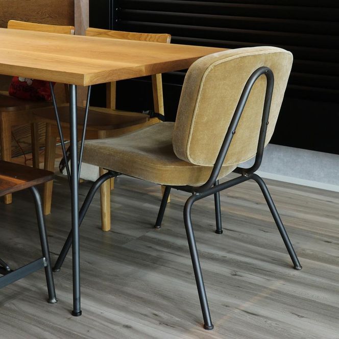 アイアンモケットダイニングチェア【ベージュ】  Z122VC01