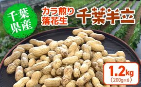 【先行予約】【12月上旬から発送】千葉県産 カラ煎り落花生 千葉半立 1.2kg（200g×6）  SMF005