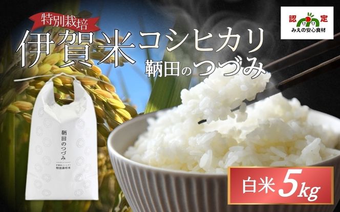 令和8年産 特別栽培米 伊賀米コシヒカリ 鞆田のつづみ 白米 5kg【nsan0001A】