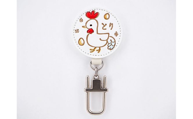 文庫屋大関 干支キーホルダー 酉 ドアに冷蔵庫にペタリ 干支 キーホルダー マグネット入り 磁石入り 革製品 革小物 革製 日用品 雑貨 小物雑貨 マグネット 磁石 工芸品 民芸品 伝統工芸品 東京 東京都 墨田区