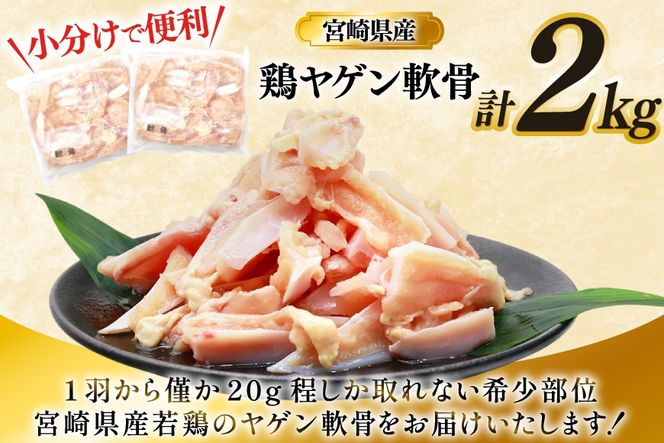 鶏肉 軟骨 若鶏 鶏軟骨 1kg 2p [ミヤケイフード 宮崎県 美郷町 31bp0001] 小分け 冷凍 ヤゲン軟骨 ヤゲン なんこつ とりにく