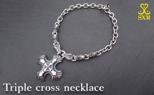 Triple cross necklace