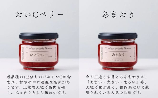 【MAISON DE FROUGE】苺専門店がお届けする季節の自家製苺ジャムセット（2種・各100g） [ 京都 いちご 苺スイーツ専門店 あまおう さちのか 紅ほっぺ おいCベリー 人気 おすすめ ジャム ギフト お取り寄せ 通販 送料無料 ふるさと納税 ] 261009_B-VV04