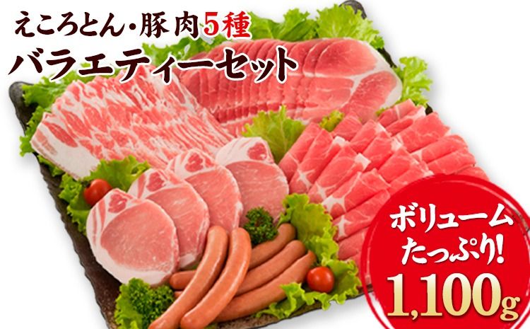 えころとん・豚肉5種(計1100g) バラエティセット[60日以内に出荷予定(土日祝除く)]熊本県産 有限会社ファームヨシダ---oz_fyd_42_1100g---