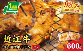 【1週間以内発送】味付けホルモン　秘伝のタレ漬け　近江牛ミノ　600g（300g×2）【FO76W】