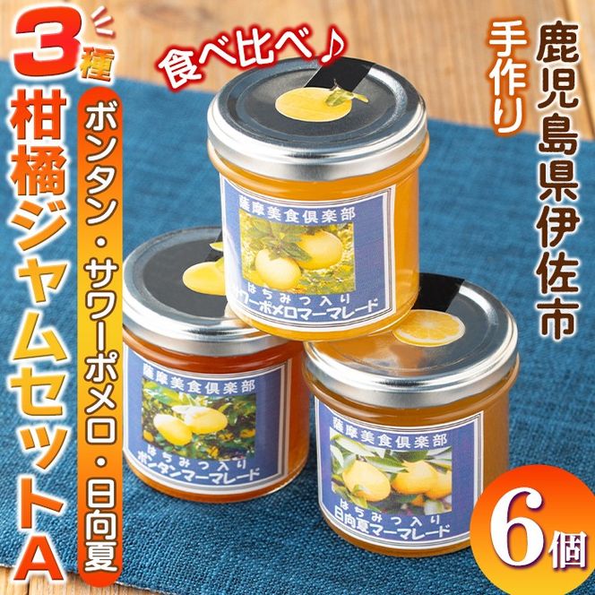 isa555 3種の柑橘ジャム食べ比べセットA(計6個・ボンタン、サワーポメロ、日向夏 各140g)【薩摩美食倶楽部】