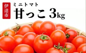 北海道伊達産 ミニトマト 甘っこ 3kg とまと 甘い 野菜 やさい 人気 新鮮 産地直送 農家直送 先行受付