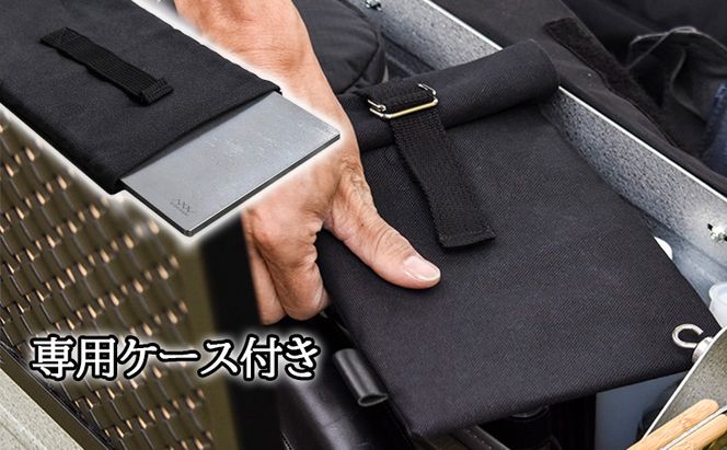  鉄板 Sサイズ＆帆布ケース[ アウトドア キャンプ バーベキュー BBQ ] 雑貨 アウトドア用品 キャンプ用品 調理器具 蓄熱 保温性 鉄の純度が高い 遠赤外線効果 ソロキャン 調理用グッズ 