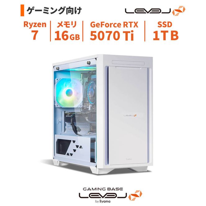 パソコン工房 4年間物損保証 ミニタワーゲーミングPC Ryzen 7/5070 Ti/No.309 322032_EE121