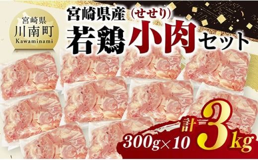 宮崎県産若鶏 小肉(せせり)3kg(300g×10) [ 鶏肉 鶏 小肉 せせり 肉 宮崎県産 小分け パック 送料無料 ] [C11606]