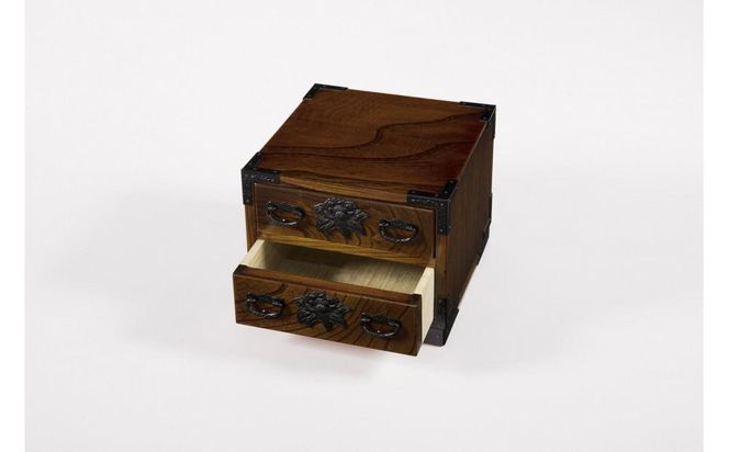 仙台箪笥　二つ抽　拭き漆【伝統 工芸品 グッドデザイン賞 タンス たんす 和タンス 仙台】 041009_GJ010