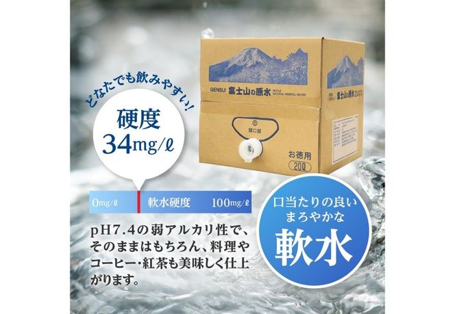 【バナジウム天然水】富士山の原水 20L BIB 【選べるお届けコース】単品 定期便 3か月 6か月 12か月 隔月6回  水 防災 備蓄 防災グッズ 保存 ストック 山梨 富士吉田
