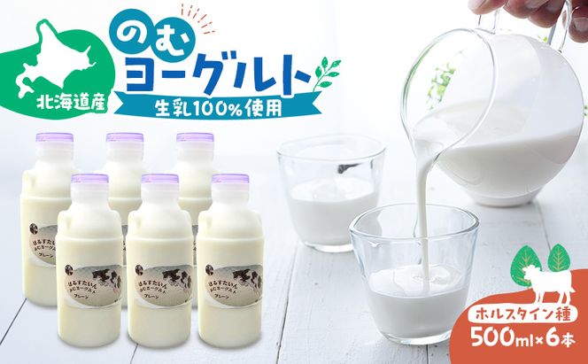 のむヨーグルト 生乳100%使用 500ml×6本 北海道産 ホルスタイン種 [i・ふぁーむ] 【 飲むヨーグルト 牧場直送 幕別 プレーン 濃厚 牛 朝食 】