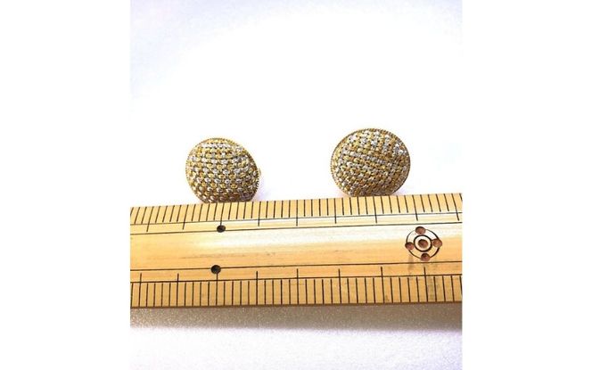 組紐イヤリング張丸金銀 hrkz0018-6