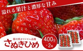 《高評価》 香川県オリジナル品種！ いちご【さぬきひめ】化粧箱 400g×2箱（ フルーツ 苺 さぬき姫 ギフト 取り寄せ 糖度 甘い 大粒 贈答 プレゼント 果物類 デザート ストロベリー ） 香川県東かがわ市 