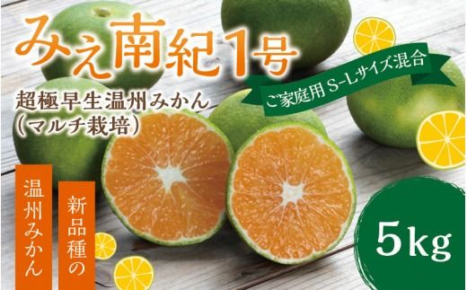 みかん 【先行予約】みえ南紀１号 ご家庭用 S-Lサイズ混合 たにぐち農園の超極早生温州みかん(マルチ栽培) 5kg【2025年9月上旬～9月25日までに順次発送】 / ご家庭用 家庭用 不揃い フルーツ 極早生 早生 温州 みかん 蜜柑 三重県 新品種 高品質 みえ【mtn001B】