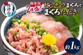 a12-322　刺身用ビンチョウまぐろとまぐろたたき2種盛り約1kg