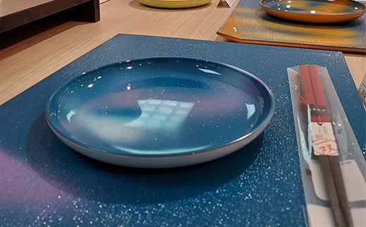 iroikoi 12.0角折膳 雪景色 工芸品 食器 角折膳 山中漆器 F6P-3330