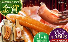 【全3回定期便】【ふるさと納税限定】TESIOの自家製フランク＆ボローニャセット (計380g) 豚肉 ハム ソーセージ 小分け 真空パック 沖縄市 / TESIO[BCAD016]