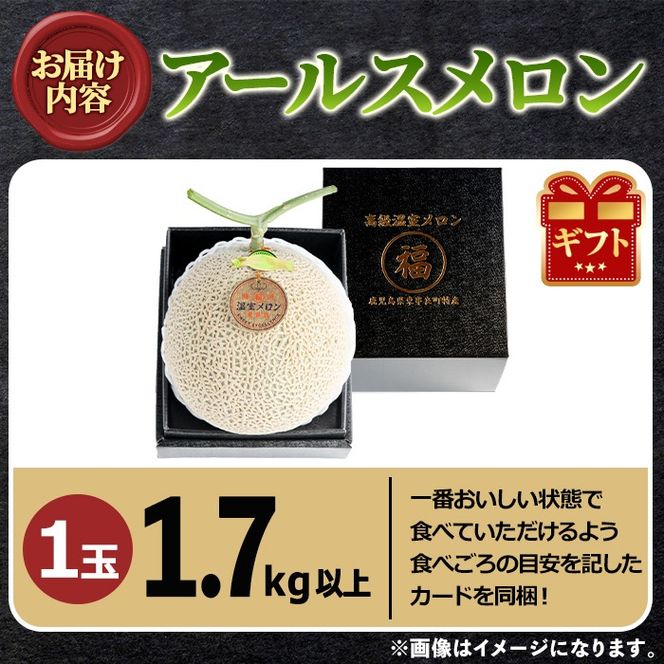 【0151110a】《先行予約受付中！》＜厳選極み＞マル福の高級アールスメロン(大玉1玉・1.7kg以上)メロン フルーツ 果物 果実 1キロ 数量限定 期間限定 贈答 贈り物【マル福園芸組合】