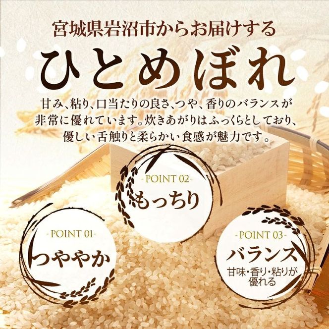 令和8年産 食味鑑定士厳選 無洗米 定期便 6ヶ月 ひとめぼれ 10kg (5kg 2袋) 新米 お米 国産米 米 ご飯 おにぎり お弁当 岩沼産 東北 宮城県産 宮城米