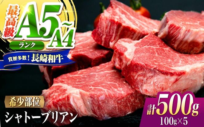 シャトーブリアン 長崎和牛 500g（100g×5）/ A4 A5 ヒレ ステーキ 赤身 フィレ しゃとーぶりあん 国産 和牛 牛肉 / 南島原市 / 肉のくまもと屋株式会社[SHD012]