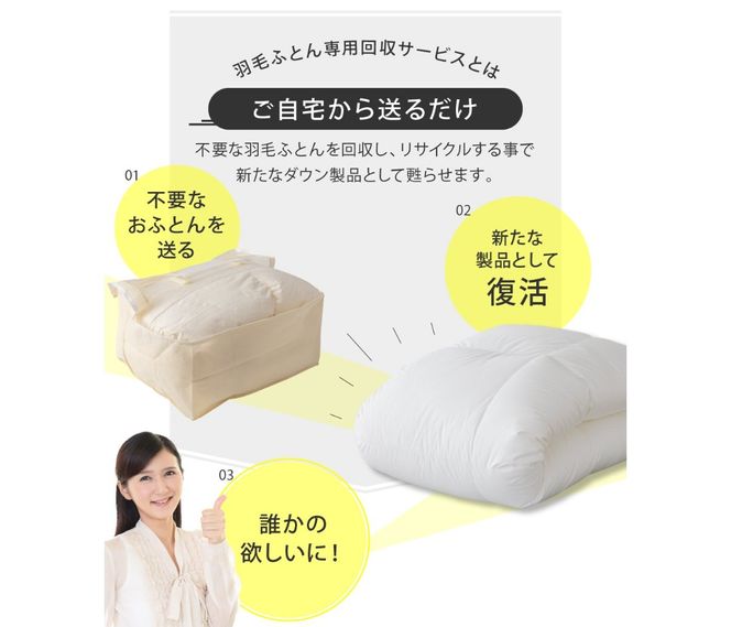 【甲州羽毛ふとん】羽毛ふとん専用回収サービス ふとん 布団回収 布団再生 エコ リサイクル 山梨 富士吉田