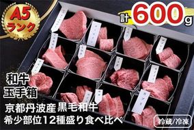京の肉 ひら山厳選 京都府産 黒毛和牛 希少部位 12種盛 食べ比べセット 計６００ｇ《最高級 A5ランク》（冷蔵）（冷凍）